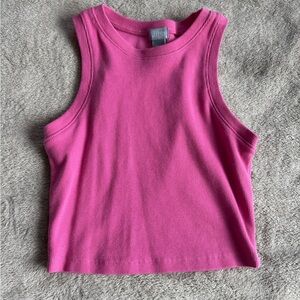 Tilly's Fuchsia Cropped Ribbed Tank Top